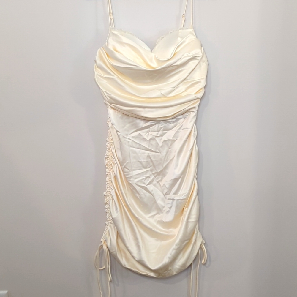 Satin Dress cream color